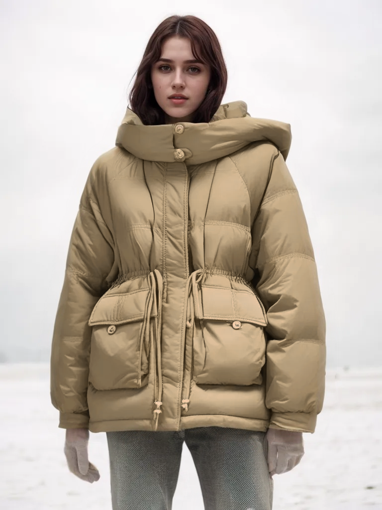 Drawstring Down Puffer Jacket