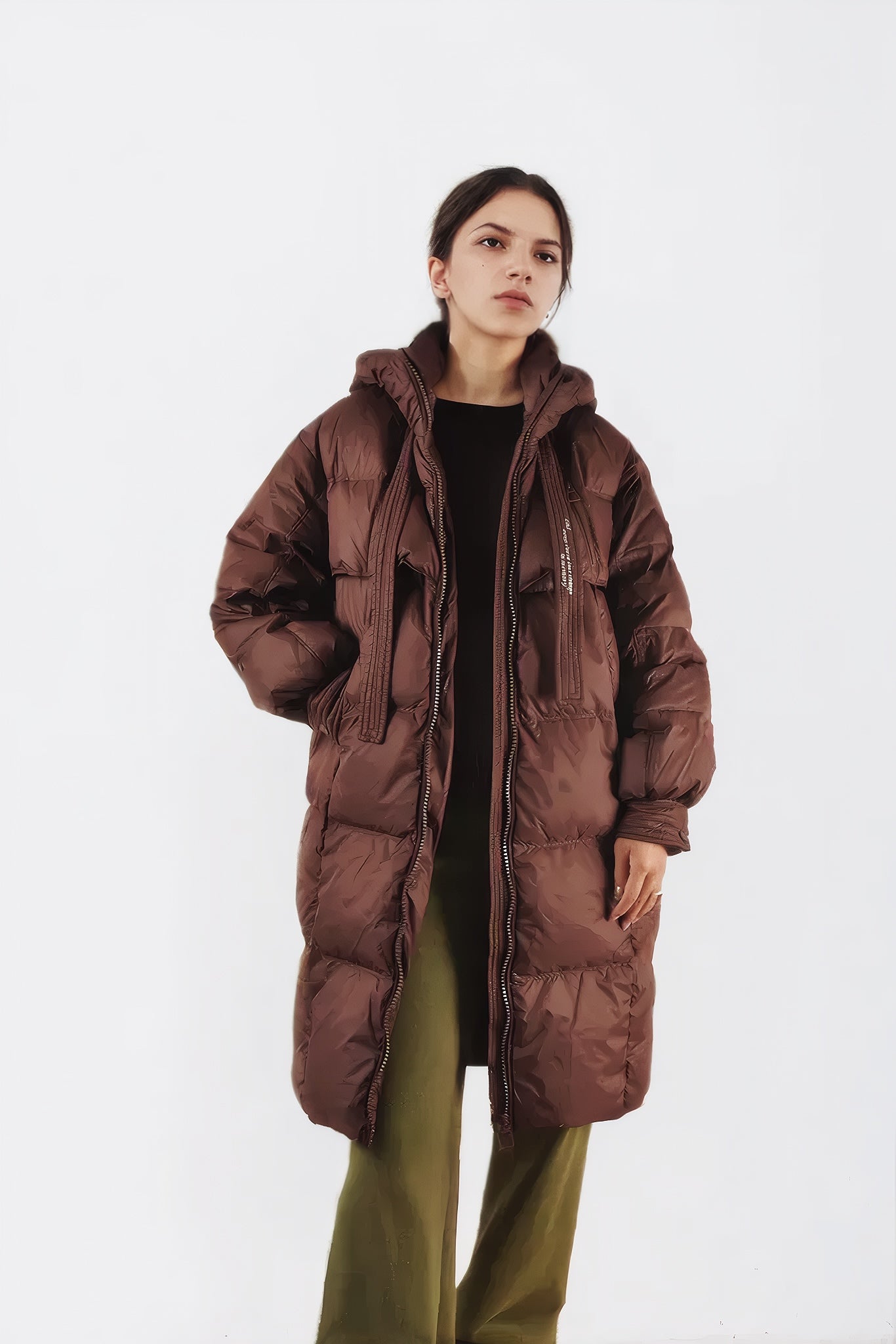 Rope Belt Long Down Jacket