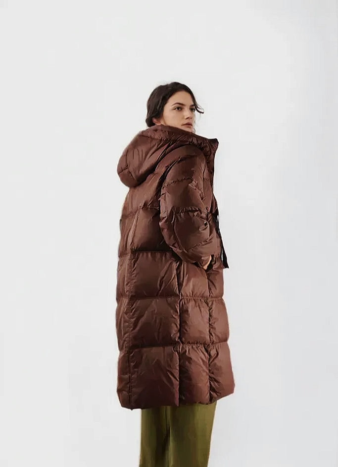 Rope Belt Long Down Jacket