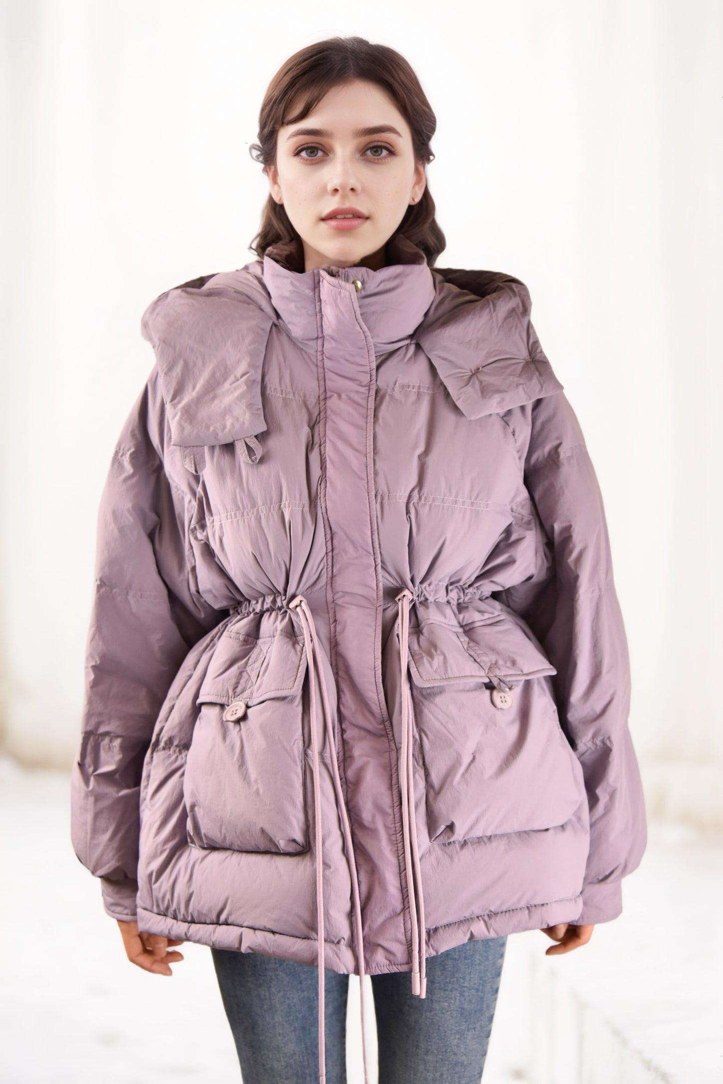 Drawstring Down Puffer Jacket