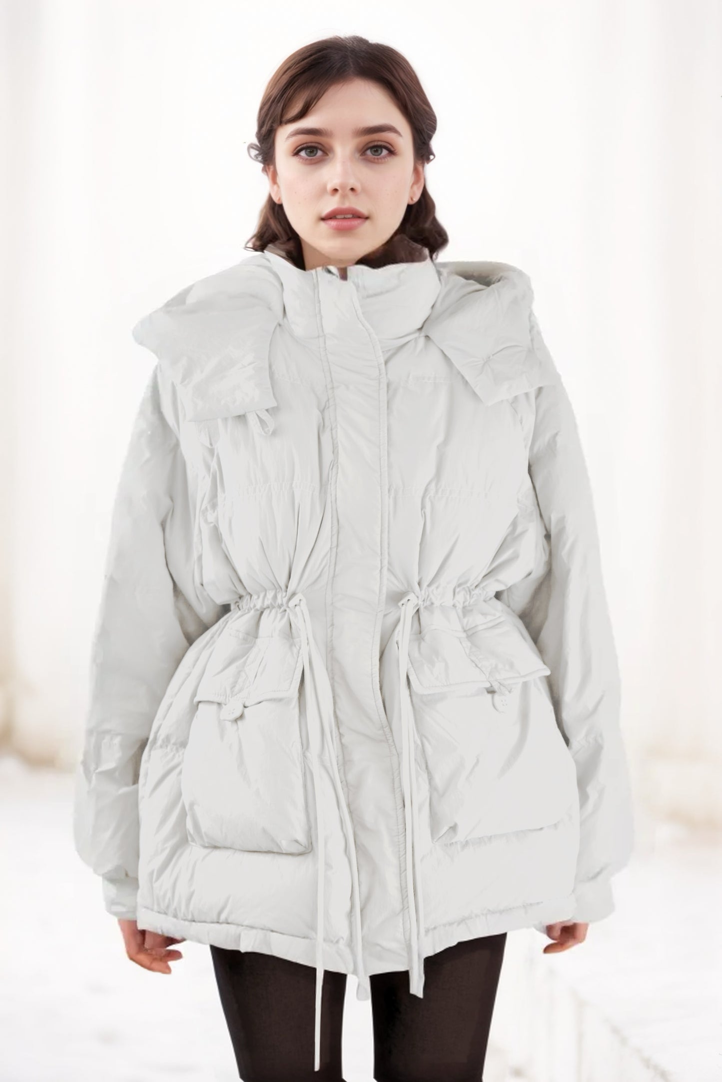 Drawstring Down Puffer Jacket