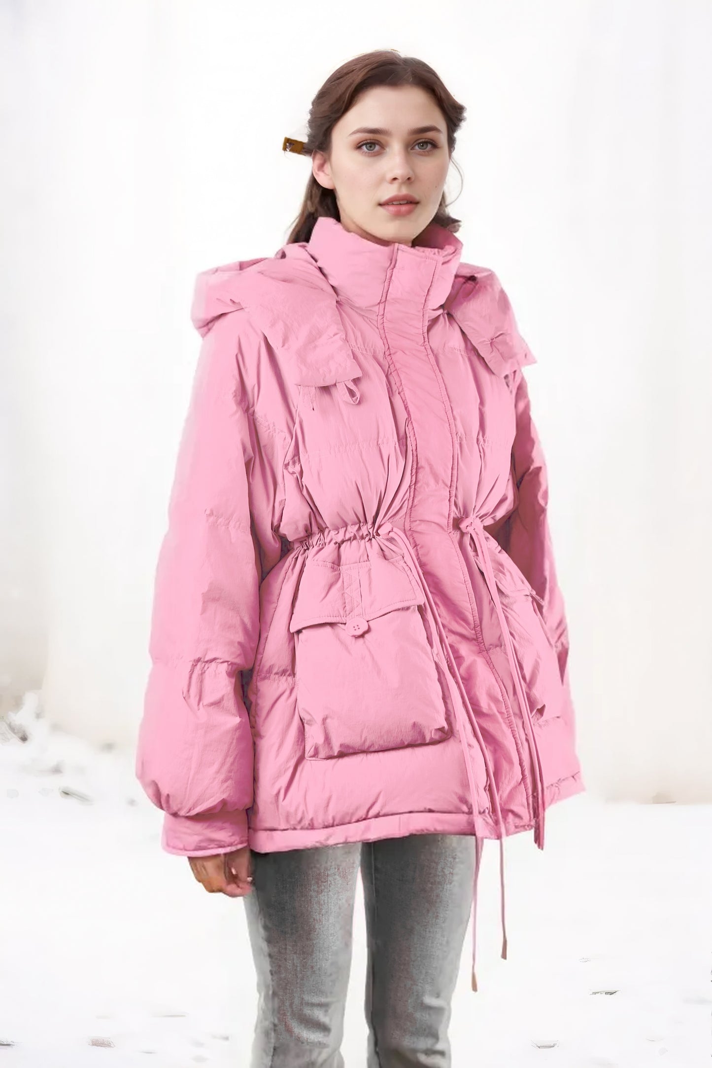 Drawstring Down Puffer Jacket