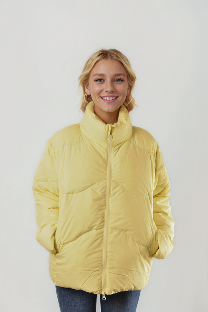 Pocket Button Short Down Jacket