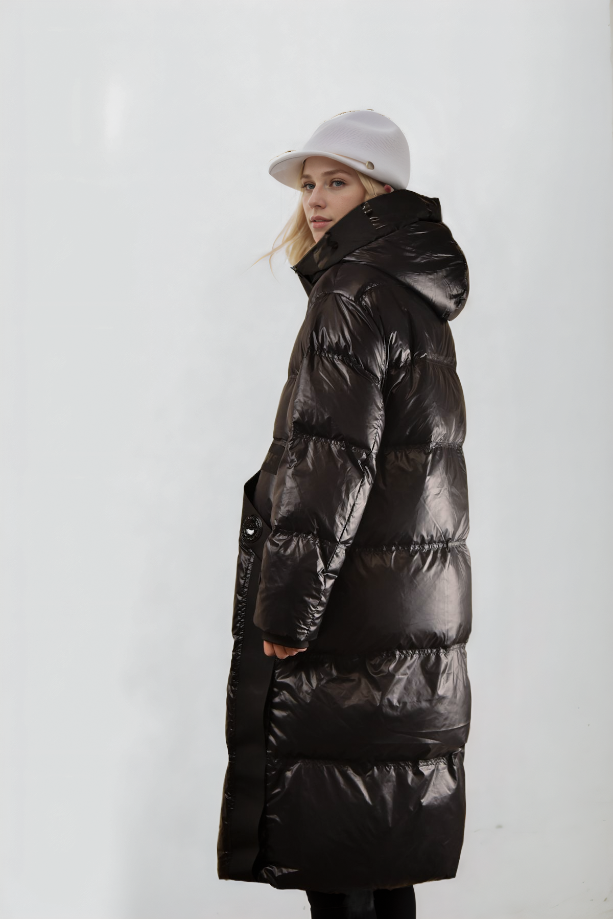 Premium Black Long Down Jacket - Warmth and Style Combined